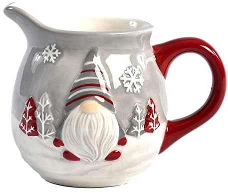 CP International Pichet en Céramique - Motif Lutin Nordique - 8 x 9.5 cm