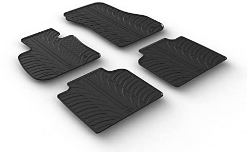 AROBA GL0496 Design Gummi Fußmatten kompatibel mit BMW 2er Gran Tourer F46 ab BJ. 06.2015> erhöhter Rand 4 TLG Farbe Schwarz Gummimatten Automatten passgenau