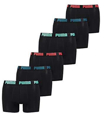 PUMA Herren Boxershorts Unterhosen 521015001 6er Pack, Farbe:239 - Tripple Black, Bekleidungsgröße:XL