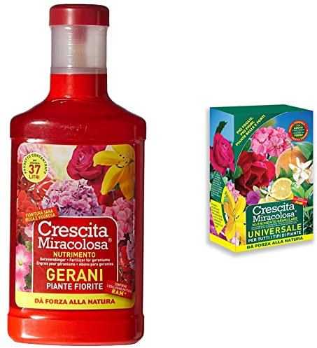 Crescita Miracolosa NUTRIMENTO GERANI E Piante Fiorite 375 ml & concime granulare universale