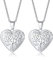 Weenkeey 2 pièces Love Lock collier, peut contenir des images acier inoxydable coeur Lock pendentif collier mémoire photo Pendentif Femme Fille Collier - 2 argent