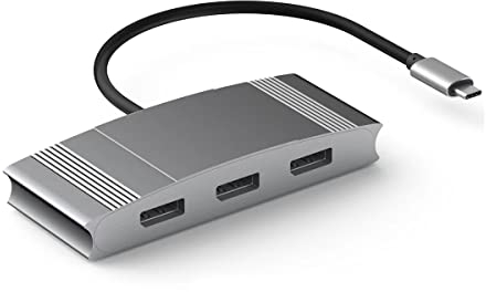 WJESOG USB C to 3 DisplayPort Splitter,Type C Multi Monitor 3 Port Support Dual 4K@60Hz or One 4K@60Hz and Two 4K@30Hz Compatible Windows and Mac OS