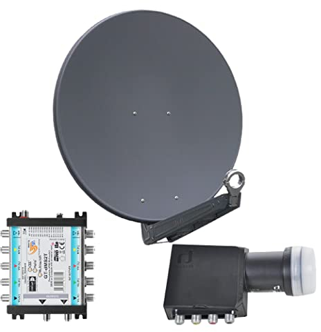 Gibertini OP 85 SE - Alu-Antenne - anthrazit - 32 Teilnehmer mit Unicable-Multischalter