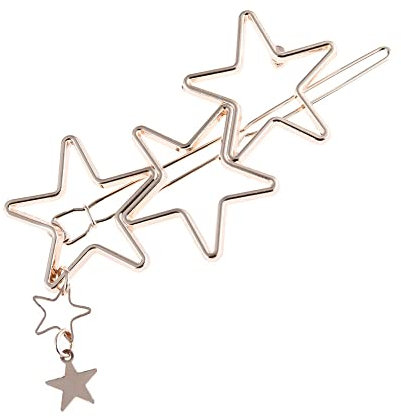 LIBERGA Lot De 4 Étoiles En Métal Pinces À Cheveux Mode Étoile À Cinq Branches Barrettes À Cheveux Élégantes Pinces Latérales Épingles À Cheveux Pour Femme,Or Rose