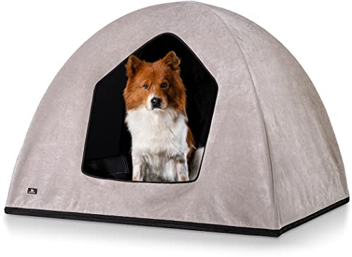 Knuffelwuff Hundehöhle Hundezelt Yucatan passend für Hundebetten, Hundematten, Hundekörbchen, Hundekissen XL 105 x 85 x 80cm Beige