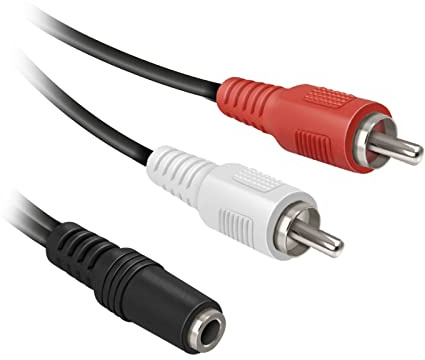 ekon 3,5 mm RCA-Kabel, AUX-Kabel, 0,5 Meter, weiblich, für Stereo, Lautsprecher, Mixer, Laptop, Kopfhörer, MP3, iPod, Smartphone, Tablet