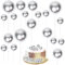 Qaziuy 30Pcs Mini Balloon Cake Topper, Round Foam Cupcake Topper Ball Cake Decoration,DIY Cake Insert Topper for Birthday Anniversary Graduation Party Decor Silver