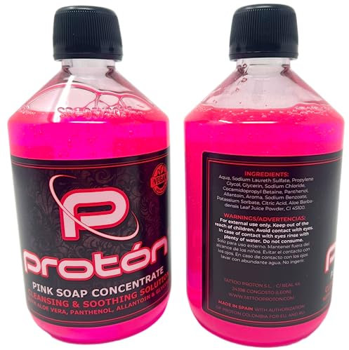 PROTON Pink Soap Konzentrat 2x0,5L für 5Liter - Rosa pinke Seife für TATTOO abwischen/reinigen - INKgrafiX® Deutschland - PROFI STUDIO - IG64448