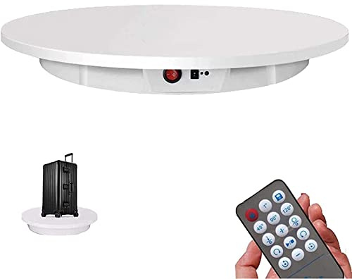 RayGenius 100kg Load 52cm Photography Rotating Display Stand 360 Electric Rotating Product Display Turntable For Video Shooting,Rechargeable-White