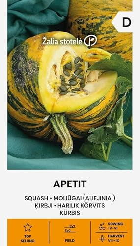Zalia stotele | Zucca - Semi dell'appetito | Semi di ortaggi | Semi di piante | Semi di zucca | La varietà è molto produttiva | 1 confezione