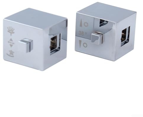 1 paire de poignées de douche carrées thermostatiques chromées pour salle de bain et salle de bain