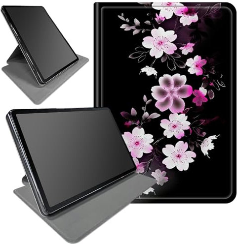 DIGTIALL Custodia per Samsung Galaxy Tab S6 Lite da 10,4 pollici modello 2022/2020 (SM-P610/P613/P615/P619), supporto girevole a 360 gradi per tablet Samsung S6 Lite, fiori rosa e bianchi