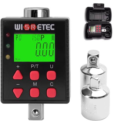 Mulcort Chiave dinamometrica digitale, Misuratore di coppia digitale Display retroilluminato digitale Tester di coppia chiave Due modalità di lavoro Regolabile Cinque unità commutabili
