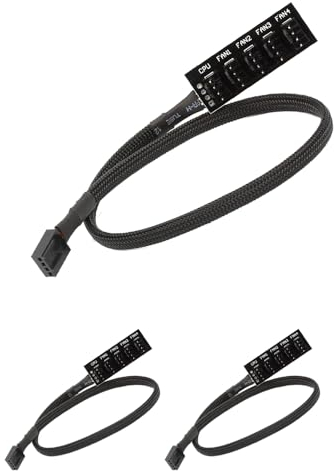 3er-Pack 4-Pin PWM-Lüfter-Hub - Effizienter 5-Port PWM-Lüfter-Splitter für Computer-Gehäuselüfter - Kompatibel mit 4-Pin PWM- oder 3-Pin 12V-Desktop-PC-Lüftern