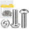 Caianwin M3 x 10mm 100Pcs Linsenkopfschrauben Innensechskant 304 Edelstahl Flachrundkopfschrauben für den Möbeleinbau,Industriebereiche