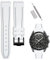 HORACE Omega x Swatch MoonSwatch compatible rubber watch strap 20mm (White - Black stitching)
