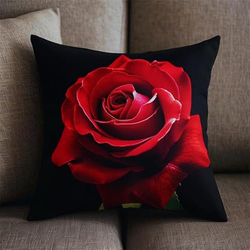 Kit de Coussin avec Crochet à Loquet Fleur Kit Coussin au Point Noué, 43×43CM création de Tapis et Canvas, Kit Tapis Point Noué,Tapis Point Noué Kit