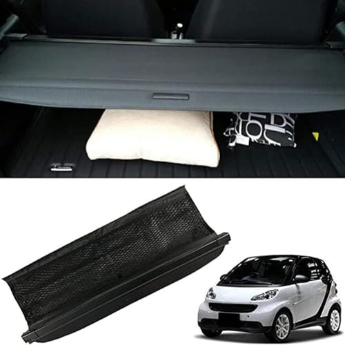 ANYANH Auto Kofferraumabdeckung Ausziehbar Rollo für Smart Fortwo 2009-2014, Hintere Kofferraum Hutablage, Schattenschutz PrivatsphäRe Vorhang