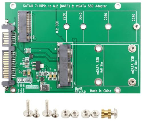 POFET Adattatore M2 SATA, Adattatore convertitore NGFF mSATA a SATA 3.0, Adattatore Mini PCI-E 2 Lane mSATA M.2 NGFF SSD
