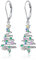S925 Sterling Silber Weihnachtsbaum Baumelnde Leverback Ohrringe für Frauen Mädchen Schmuck Geschenk Hypoallergen Weihnachtsohrringe
