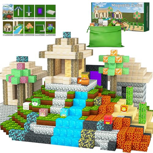 Magnetische Blöcke – 104 Stück Dinosaurier-Themen-Magnetsteine, Bausteine, STEM sensorisches Spielzeug für Jungen und Mädchen im Alter von 3–8, 9 10, Kleinkind, kreatives Lernspielzeug, Weihnachts-