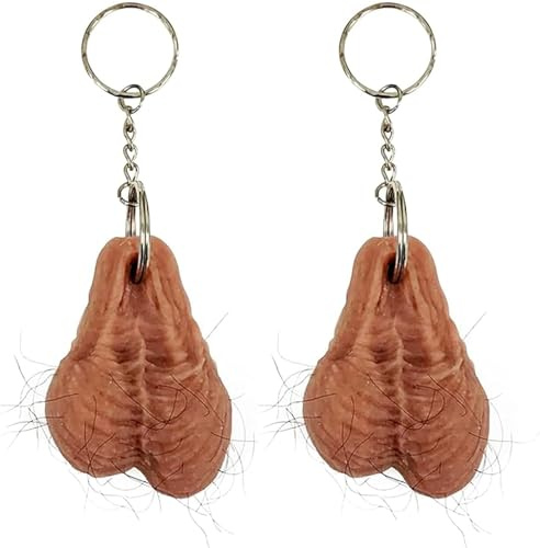 Ethlomoer Lustiger haariger Schlüsselanhänger, niedliche Auto-Schlüsselanhänger, beste Gag-Geschenke für Weihnachten, Geburtstage – Männer, Frauen, Freunde