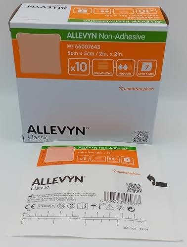 Allevyn Non-Adhesive Dressings 5cm x 5cm - Box of 10 | Advanced Wound Care for Comfort and Protection