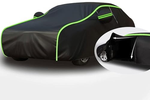 Autoabdeckung Winter für Mitsubishi L200 Autoabdeckung Outdoor Vollgarage Auto Abdeckplane Robuste Autoabdeckung aus OxFor-d-Stoff mit Reißverschluss