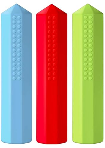 Flkiglm 6 Stück Bleistiftaufsätze, Chewy Bleistiftaufsätze, Chew Pencil Topper, Kaubare Silikon-Bleistiftaufsätze, Silikon-Regenbogen-Bleistift-Kau-Topper, Farbige Sensorische Bleistiftaufsatz