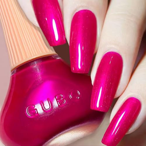 Rosa Schnell trocknend & Langanhaltend Pearl Einfarbiger Nagellack - Wasserbasierte Nagellacke für DIY Nageldesign - Ohne UV Lampe Nail polish - Quick Dry ungiftiger Nagellack (Rosa 12ML)