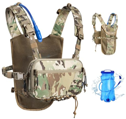 VOTAGOO Leichter Trinkwesten Rucksack Laufweste zum Laufen mit 2L Wasserblasentasche, Tagesrucksack zum Wandern, Radfahren, Jagen, Klettern für Damen Herren