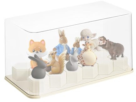 BommFu Figure Display Case, Figurine Display Case, Transparent Detachable Cube Stand Design Boxes for Storage and Miniature Collection Shelf Corner Bookshelf Cabinet