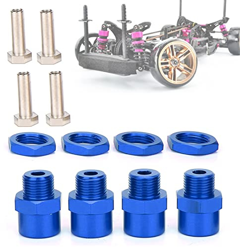 Generic 12 Mm Bis 17 Mm Rad-Sechskant-Adapter für D4 HSP 94123 1/10 RC-Auto, Robustes 4-teiliges Rotes Naben-Adapter-Set aus Metall für Heimwerker (Blue)
