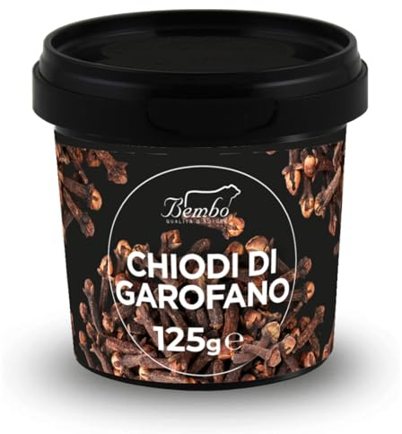 Chiodi di Garofano Interi 125 g Bembo – Spezie Intere Premium per Vin Brulé, Dolci, Tisane e Carne – Cloves Whole – Contenitore Ermetico Salva Aroma Anti Luce