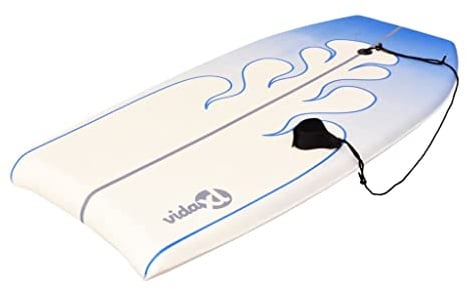 Kaloriko Bodyboard blå 104 cm med XPE-däck, EPS-kärna, PP-botten och säkerhetskoppel för nybörjare och proffs, perfekt för vattensport, strand, hav, vågig och utomhus fritid