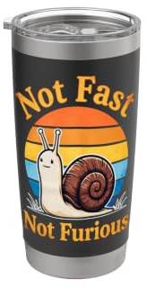 Not Fast Not Furious Snail Pace Retro para los amantes de la naturaleza Vaso térmico de acero inoxidable de doble pared