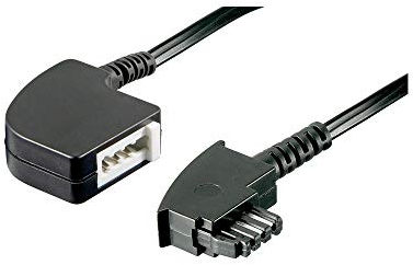 Goobay 50243 TAE-F Verlängerung 4 polig, TAE-F-Stecker für TAE-F-Buchse, 6m Rundkabel, Schwarz