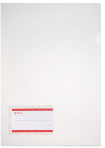 Herlitz 10913804 Aktenhülle A4 glasklar mit Etikett, PP, 0,180 mm transparent