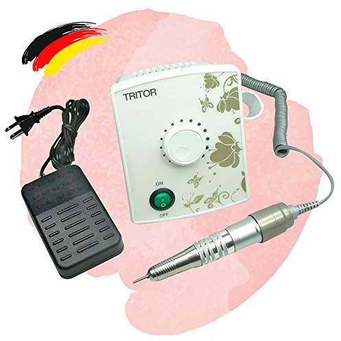 TRITOR ONE Nagelfräser für Gelnägel – Elektrischer Fräser für Gelnägel, Natur- & Acrylnägel – Elektrische Nagelfeile mit stufenloser Geschwindigkeitsregelung – Weiß