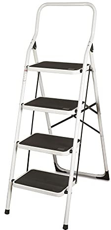 VERDELOOK | Sgabello Step in Metallo 145x48x7 cm, 4 Gradini, Scaletta per Uso Domestico
