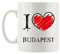 Pixxprint I Love Budapest Fun Tasse, ca. 300ml Fassungsvermögen, Keramik Weiß, Spülmaschinenfest