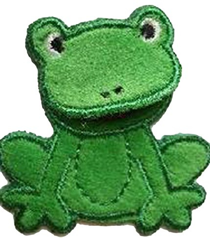 alles-meine.de GmbH 3-D Effekt Bügelbild - Frosch - 4,4 cm * 4, 6 cm - zum Aufbügeln - Tier Märchen Tiere Frösche Prinz Patch/Aufnäher Applikation - Quackfrosch Prinzen - Krö..