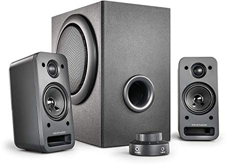 wavemaster MX3+ 2.1 Lautsprecher System (50 Watt) Aktiv-Boxen für TV/Tablet/Smartphone/PC schwarz (66503)