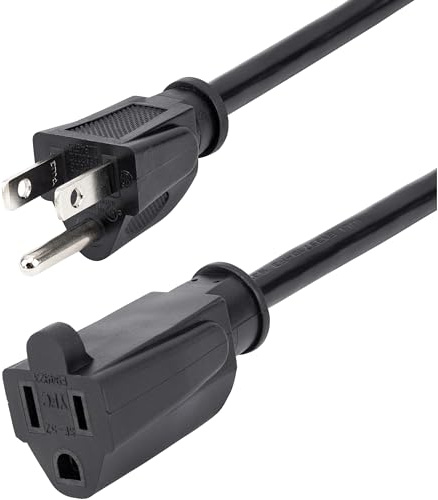 StarTech.com 10 Ft Power Cord with 125 Volts at 13 Amps - 16 AWG Power Extension Cable Cord - NEMA 5-15R to NEMA 5-15P (PAC10110)