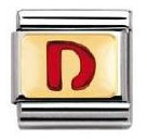 Nomination Composable Classic BUCHST. ROT Edelstahl, Email und 18K-Gold (D) 030202