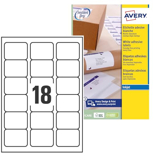 Avery J8161-25 addressing label - addressing labels (White, Inkjet, 63.5 x 46.6 mm)