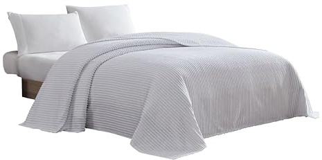 Beatrice Home Fashions King Channel Chenille Bedspread, White