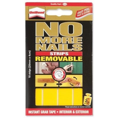 Unibond No More Nails Strip Ultra-strong Removable Translucent Ref 781739 [Pack