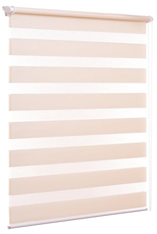 Ventanara® Doppelrollo ohne Bohren Klemmfix Creme Fenster Duo Rollo verspannt inklusive Klemmträger 40 x 150 cm