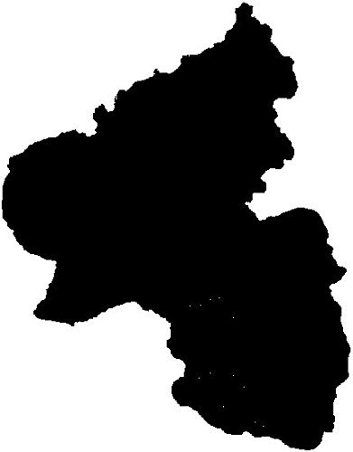 2X Auto Aufkleber Car Sticker Rheinland-Pfalz Car Sticker (ca 11 x 9 cm) (Schwarz)